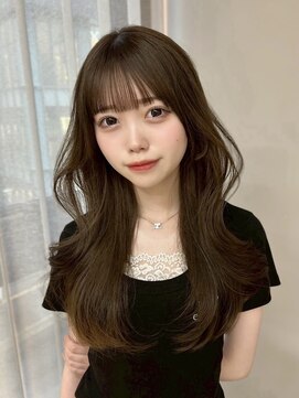 ボタン コロン 表参道 原宿(VOTAN COLON) ハッシュカット/韓国レイヤー/顔まわり/ブラウン/ベージュ/前髪