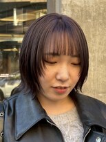 アウラ(AURA) レイヤーカットレイヤーボブラベンダーカラー透明感カラー