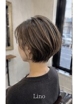 髪質改善Lino hair/縮毛矯正/白髪ぼかし/ハイライト/メンズカット【リノヘア】 美シルエット!前下がりショートレイヤー/ハイライトカラー