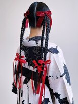 アヴァンセ サニー美容室&nbsp;和装ヘアアレンジ ヘアセット 編み込み リボン 卒業式 成人式