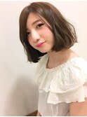 大人可愛い　ワンレンボブ