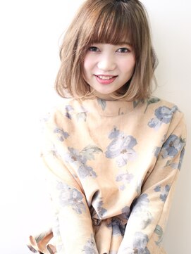 ジアン バイ ミルボン NU茶屋町+(GIEN by milbon) エアリーボブ色気カールワイドバングアッシュベージュ