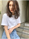 クールショート/ボブルフ/ピンクベージュ/シルバーカラー