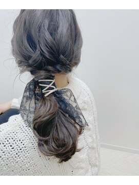 グランルッソ 岡山駅前(GRAN LUSSO) カジュアルポニー☆レース＆紐アレンジ