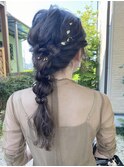 編みおろしお呼ばれヘアセット♪
