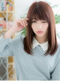綾瀬/髪質改善/大人ガーリー☆ベージュピンクうる艶ストレートe