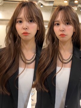 サイン 表参道(SIGN) 韓国ヘアーハッシュカットレイヤーカットグレージュブリーチ無し