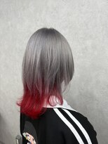 アン ブリーチ 大宮駅東口店(UN BLEACH)&nbsp;ホワイトシルバー×レッドカラー