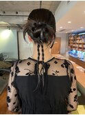 【あきら】ヘアセットカチモリリボンアレンジ結婚式卒業式二次会