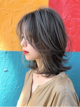 アルトリスト(Altruist Aging×HAIR&SPA) ★ダークアッシュ大人ガーリーボブ着物ミディアムレイヤーカット