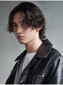 渋谷メンズボブウルフ波巻きスパイラルパーマサーフカール20代