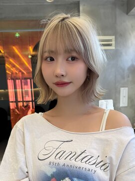 ロンド ストラーダ 心斎橋(Lond strada) レイヤーボブ×ハイトーン[心斎橋/髪質改善]