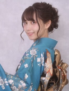 ヘアセット アリエス 新宿駅前店(aries)の写真/着付け【袴￥7,300/訪問着,留袖￥7,800/振袖￥8,800】お荷物郵送可能