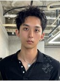 スパイキーショート/アップバング/ツーブロック/メンズ/眉毛