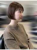 まろやかベージュ/大人可愛いミニボブ/艶髪ボブ/富山/