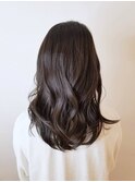 小顔セミウェットウェーブピンクベージュハイライトカラー
