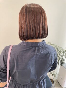 トレス(TRESS) 切りっぱなしボブ　オレンジベージュ　丸みボブ