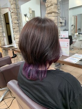 リー 甲子園(Lee) ウルフレイヤー×バイオレットインナーカラー☆