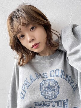 アイティーバイアルバム 八王子店(IT by ALBUM) ふわふわボブ_グレージュカラーボブウルフココアベージュ_9072