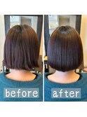 【箕面豊中】髪質改善縮毛矯正ビフォーアフター