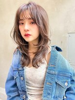 メーヴェ(Mowen) mowen×外ハネミディアム×ラフウェーブ×モカベージュ