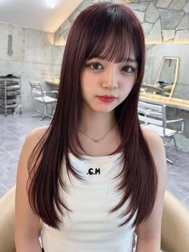 サイン 渋谷(SIGN) 韓国ヘアーハッシュカットレイヤーカットグレージュブリーチ無し