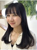 ◎ 美髪カールピンクブラウンロングセミディ似合わせ前髪