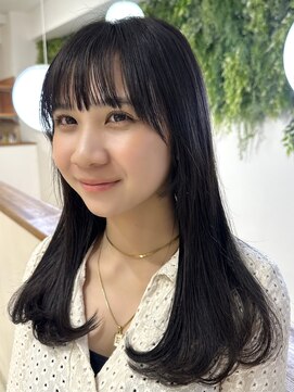 ビューブルー 亀戸錦糸町(VIEW BLUE) ◎ 美髪カールピンクブラウンロングセミディ似合わせ前髪