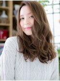 ショコラブラウン小顔抜け感レイヤーロングh3川口20代30代40代