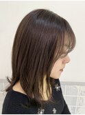 ミディアムレイヤー×ピンクベージュ