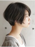 ☆ダークパープルナチュラルショートミルクブラウン髪質改善ボブ