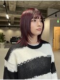 ★美髪モテ髪イメチェンワインレッドカラー顔周りレイヤー