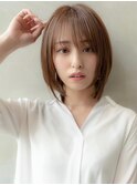 ミディアムレイヤー/髪質改善/顔周りカット/原宿