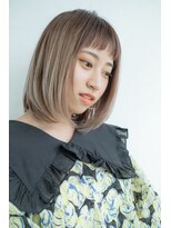 ポイントファイブバイソレイユ 藤沢店(.5 by SOLEIL)&nbsp;ボブワイドバンクハイライトベージュカラーブリーチあり