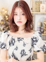 カバーヘアアンドスパ ブリス 浦和(COVER HAIR&SPA bliss)&nbsp;大人美人ひし形ミディアム艶感バーガンディa浦和20代30代40代