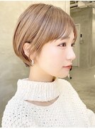大人ショートボブ丸みショートカットマッシュショート前髪あり