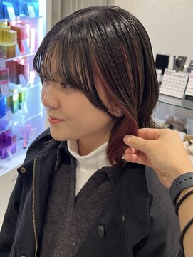 フェイス 港南台店(FACE。) イヤリングカラー/レイヤーボブ/ミディアム/ブリーチ