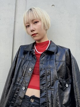 ハイトーンショート/ホワイトブロンド/ジェンダーレス