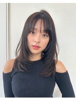 ベル 銀座並木通り店(Belle) ヨシンモリ ワンカールミディアム×シースルーバングです