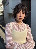 大人美人ショートボブパーマレイヤーパーマアッシュブラウン