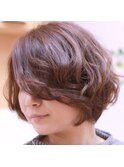 ショートボブ毛先巻き