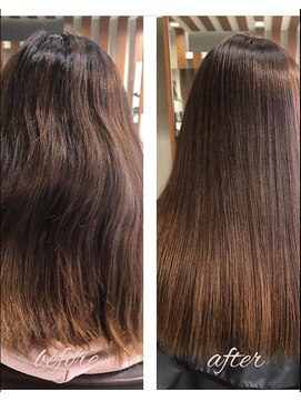 ヘア ソムリエ ゼアラ(hair sommelier Zara) 【髪質改善】ふんわり縮毛矯正/カラー/30代/くせ毛が悩み