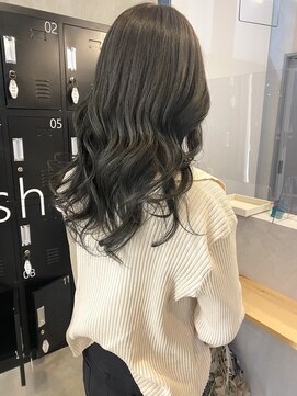 シェル 津山の手店(shel) 30代40代髪質改善艶感ストレート透明感赤み撃退!グレージュ