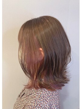 アニュー ヘア アンド ケア(a New hair&care) 20代30代大人かわいいインナカラーピンクイヤリングカラー