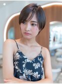 大人ショート/小顔ヘア/大人かわいい/ニュアンスカラー