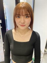 ラミエバイメルト 下北沢(lamie by melt)&nbsp;毛利/春 ケアブリーチオレンジベージュ 切りっぱなしボブ外はね