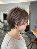 大人ラフウェーブ20代30代40代ボブブラウンスウィングショート