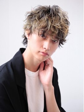 バース 梅田中崎町店(BIRTH) 波巻きハイライトマッシュパーマウルフ