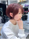 垢抜ける可愛い髪色とくびれと丸みのショートボブ/ブリーチなし