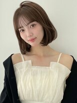 ユーフォリア 銀座(Euphoria)&nbsp;ミルクティーアッシュ 透明感 丸みボブ 内巻き 顔周りレイヤー